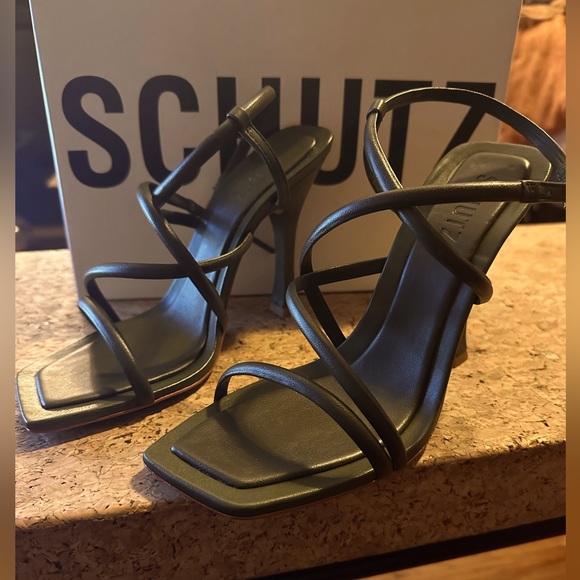 SCHUTZ Shoes - Schutz Lovi Leather Sandals 8-Green